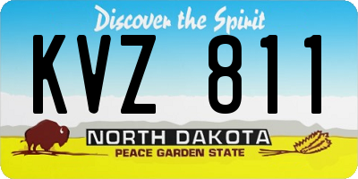 ND license plate KVZ811
