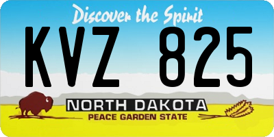 ND license plate KVZ825