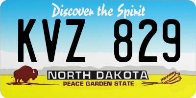ND license plate KVZ829