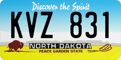 ND license plate KVZ831