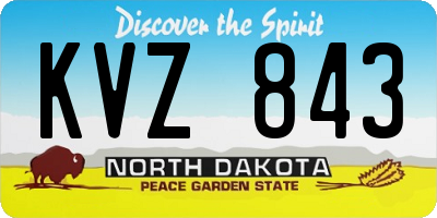 ND license plate KVZ843