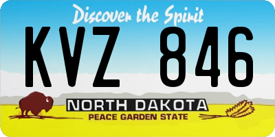 ND license plate KVZ846