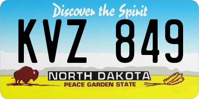 ND license plate KVZ849