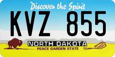 ND license plate KVZ855