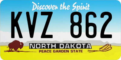 ND license plate KVZ862