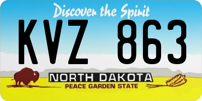 ND license plate KVZ863