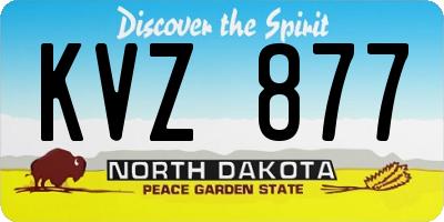 ND license plate KVZ877