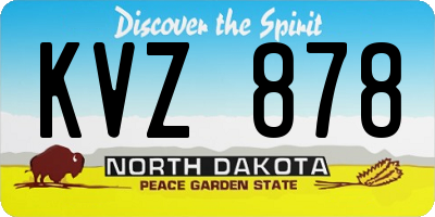 ND license plate KVZ878