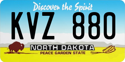 ND license plate KVZ880