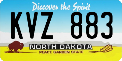 ND license plate KVZ883