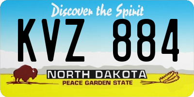 ND license plate KVZ884