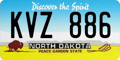 ND license plate KVZ886