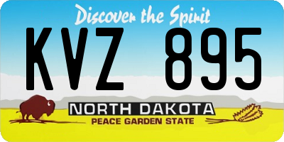 ND license plate KVZ895