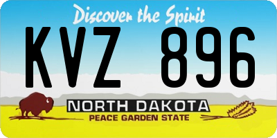 ND license plate KVZ896