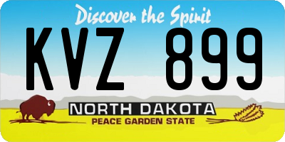 ND license plate KVZ899