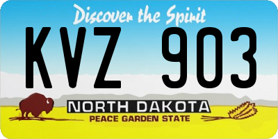ND license plate KVZ903