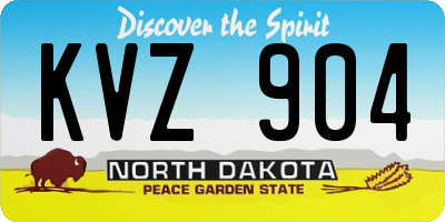 ND license plate KVZ904