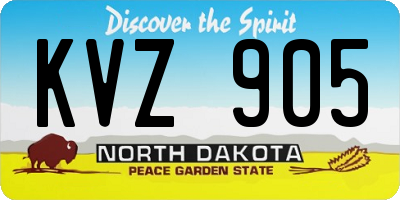 ND license plate KVZ905