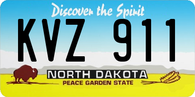 ND license plate KVZ911