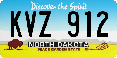ND license plate KVZ912
