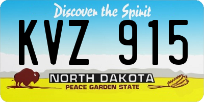 ND license plate KVZ915
