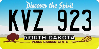 ND license plate KVZ923