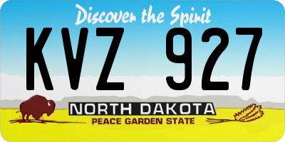ND license plate KVZ927