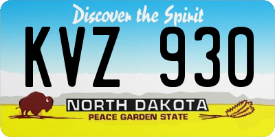 ND license plate KVZ930