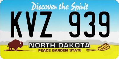 ND license plate KVZ939