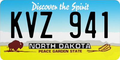 ND license plate KVZ941