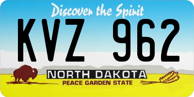 ND license plate KVZ962