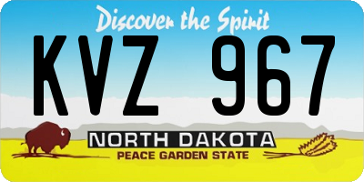 ND license plate KVZ967