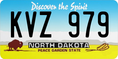 ND license plate KVZ979