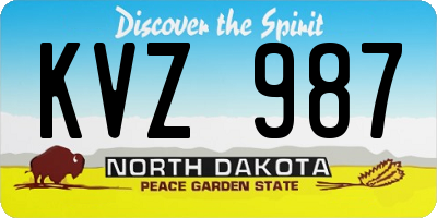 ND license plate KVZ987