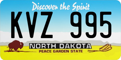ND license plate KVZ995