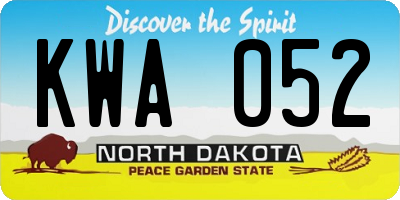 ND license plate KWA052