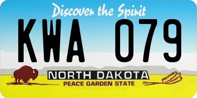 ND license plate KWA079
