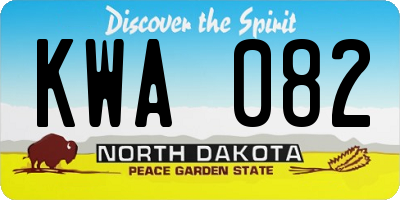 ND license plate KWA082