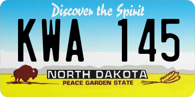 ND license plate KWA145