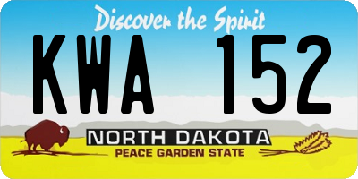 ND license plate KWA152