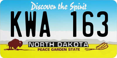 ND license plate KWA163