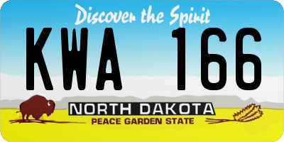 ND license plate KWA166