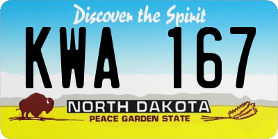 ND license plate KWA167