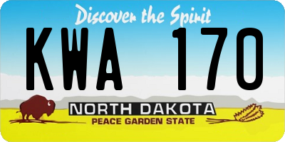 ND license plate KWA170