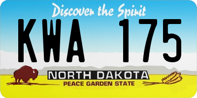 ND license plate KWA175