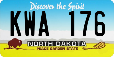 ND license plate KWA176
