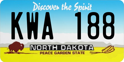 ND license plate KWA188