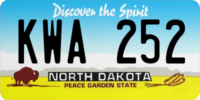 ND license plate KWA252