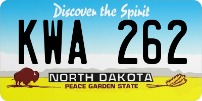 ND license plate KWA262