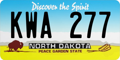 ND license plate KWA277